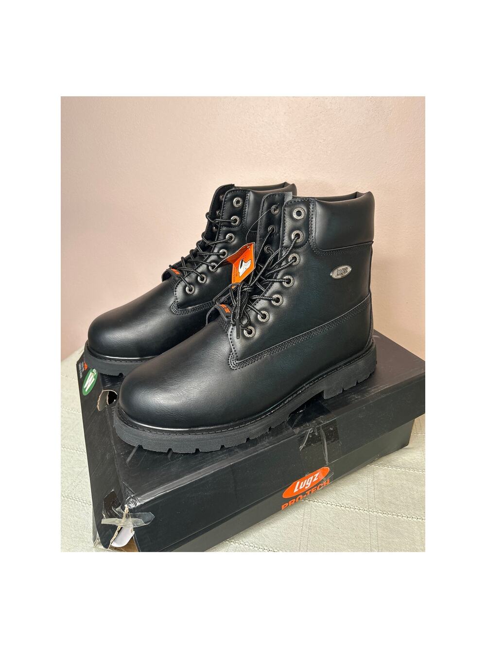 Lugz Men's Drifter 6 Steel Toe Work Boot Black Size 11 W Water Slip Resistant